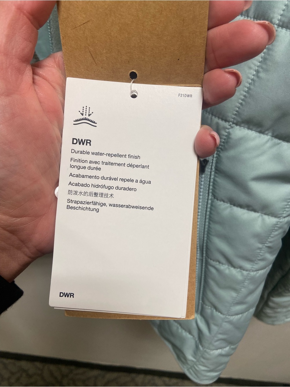 The North Face Light Mint Quilted Puffer Jacket with Sherpa Collar Sz.S New - Picture 7 of 11